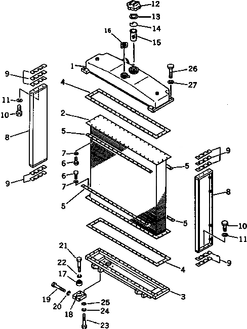 Схема запчастей Komatsu D60A-8 - РАДИАТОР (ШУМОПОДАВЛ. ДЛЯ EC) (DA-8A)(№-) ШУМОПОДАВЛ. ДЛЯ EC