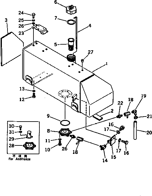 Схема запчастей Komatsu D60A-8 - ТОПЛИВН. БАК. (ШУМОПОДАВЛ. ДЛЯ EC) (DA-8A)(№-) ШУМОПОДАВЛ. ДЛЯ EC