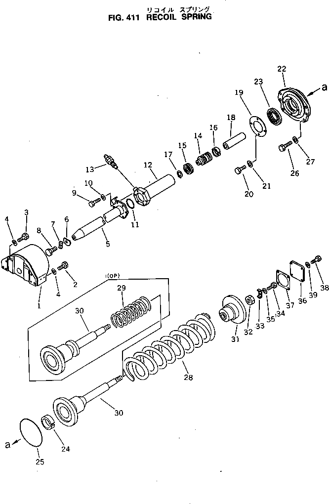 Схема запчастей Komatsu D60A-8 - ПРУЖИНА ГУСЕНИЦЫ