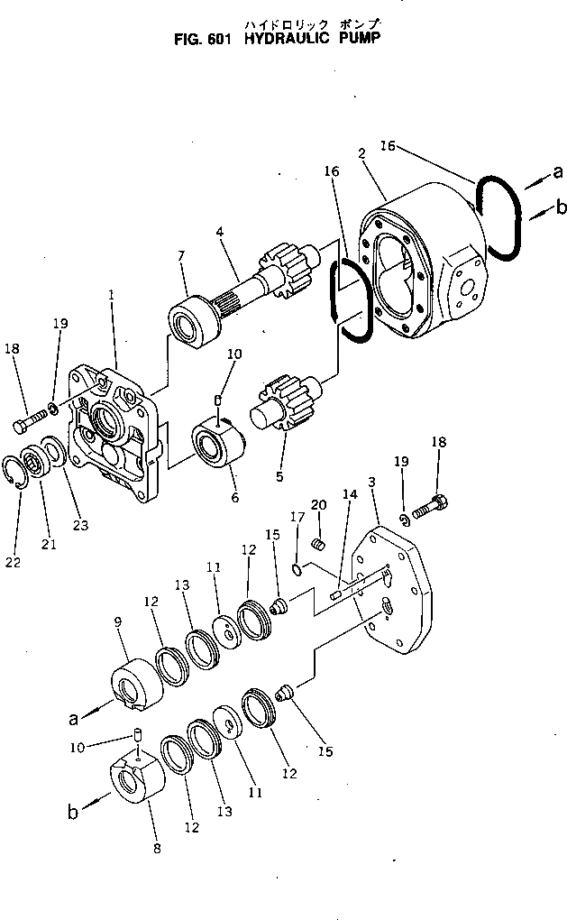 Схема запчастей Komatsu D60A-8 - ГИДР. НАСОС. УПРАВЛ-Е РАБОЧИМ ОБОРУДОВАНИЕМ