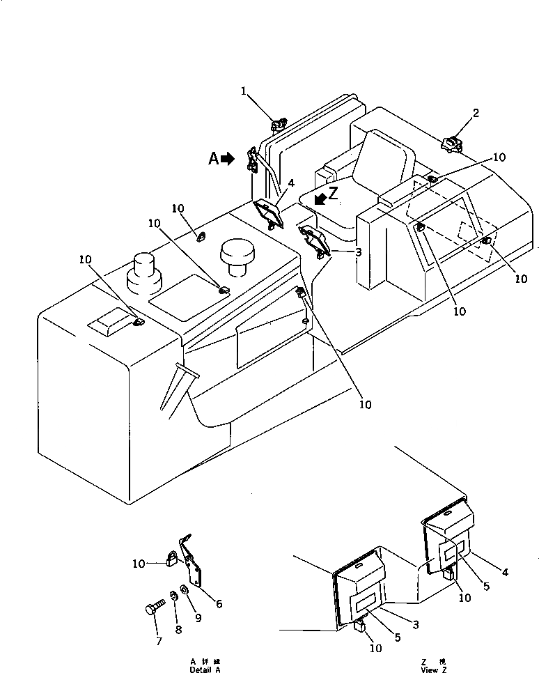 Схема запчастей Komatsu D60E-8 - ЗАЩИТА ОТ ВАНДАЛИЗМА ЧАСТИ КОРПУСА