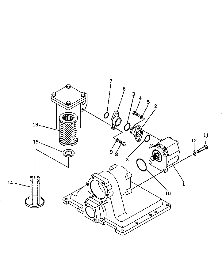 Схема запчастей Komatsu D60E-8 - ГИДР. НАСОС. И ФИЛЬТР (ДЛЯ ТЯГОВ. ЛЕБЕДКИ) РАБОЧЕЕ ОБОРУДОВАНИЕ