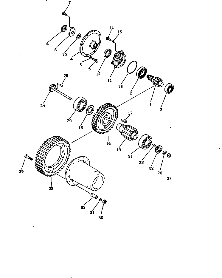 Схема запчастей Komatsu D60F-8A - КОНЕЧНАЯ ПЕРЕДАЧА И ВАЛ СИСТЕМАУПРАВЛЕНИЯ ПОВОРОТОМ И КОНЕЧНАЯ ПЕРЕДАЧА