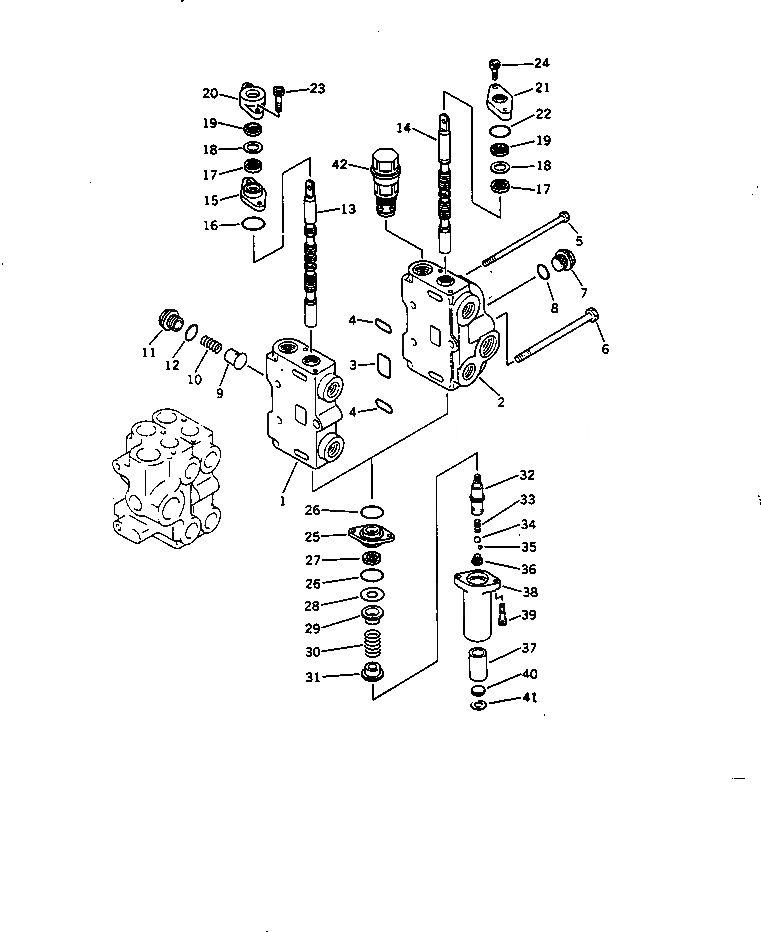 Схема запчастей Komatsu D60F-8A - ГИДРАВЛ УПРАВЛЯЮЩ. КЛАПАН (/) УПРАВЛ-Е РАБОЧИМ ОБОРУДОВАНИЕМ