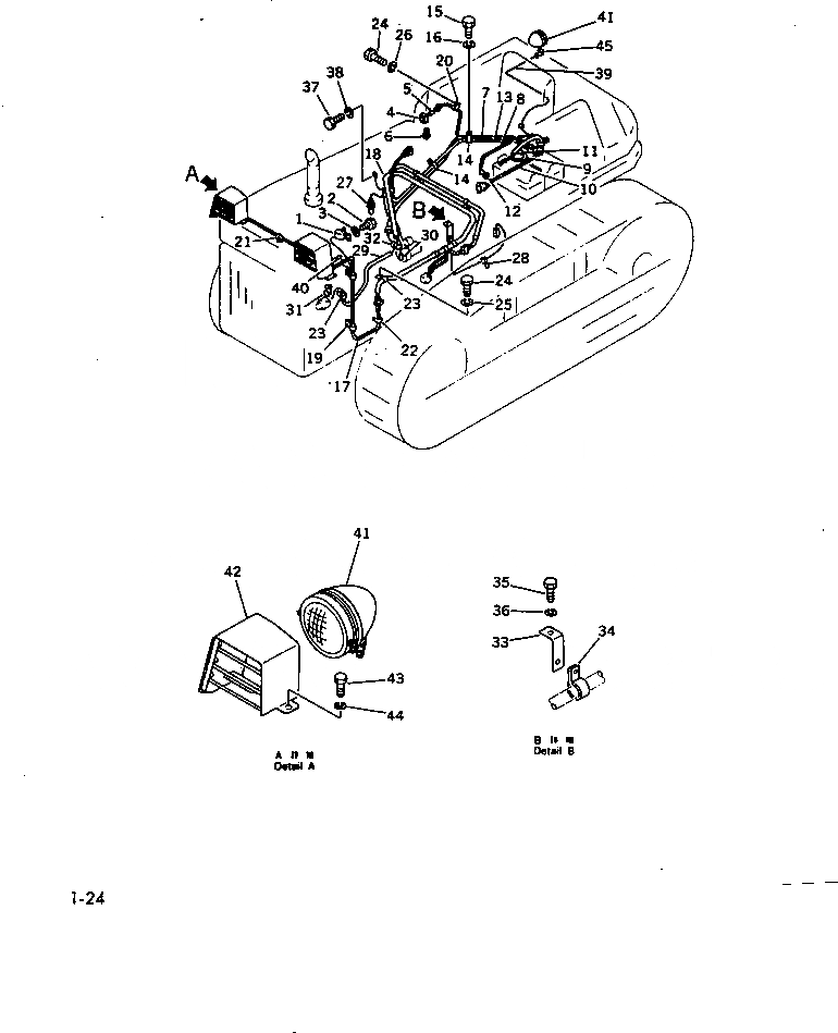 Схема запчастей Komatsu D60F-8 - ЭЛЕКТРИКА КОМПОНЕНТЫ ДВИГАТЕЛЯ И ЭЛЕКТРИКА