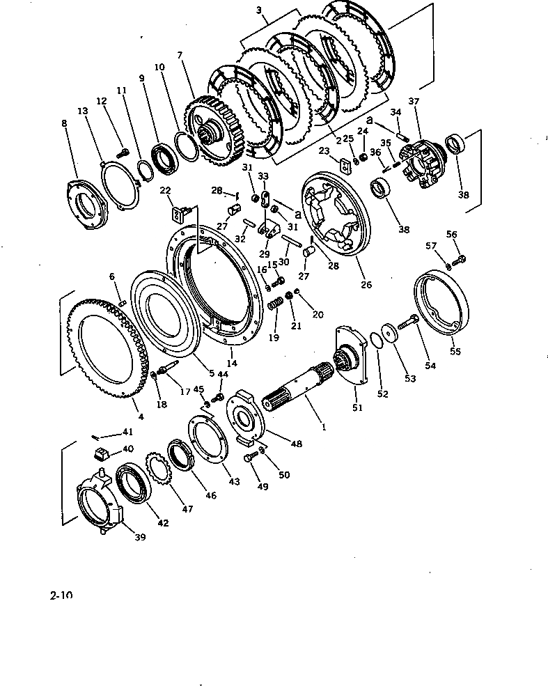 Схема запчастей Komatsu D60F-8 - ОСНОВН. МУФТА ПЛАСТИНА ОСНОВН. МУФТА И ТРАНСМИССИЯ