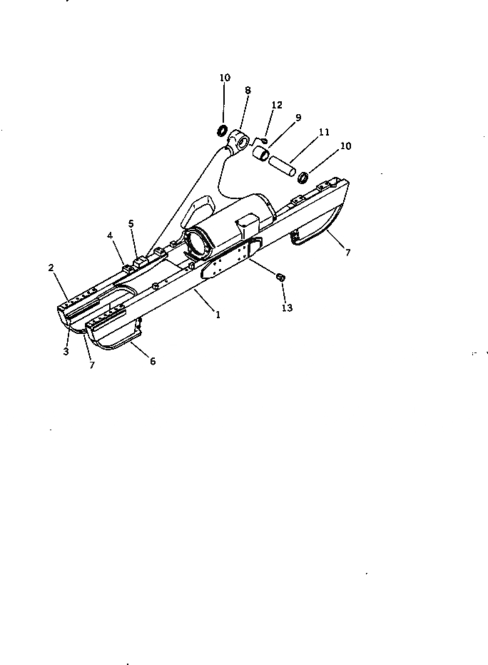 Схема запчастей Komatsu D60F-8 - ГУСЕНИЧНАЯ РАМА ГУСЕНИЦЫ