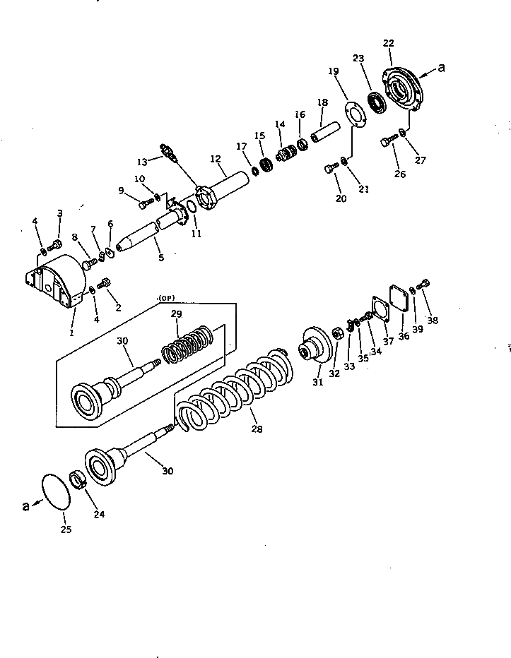 Схема запчастей Komatsu D60F-8 - ПРУЖИНА ГУСЕНИЦЫ