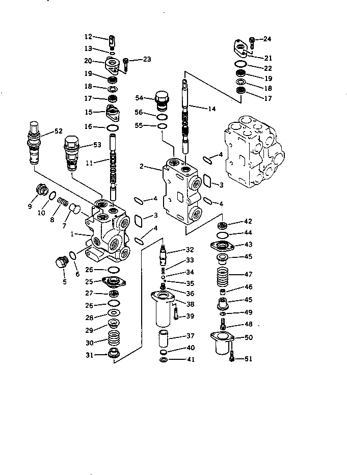 Схема запчастей Komatsu D60F-8 - ГИДРАВЛ УПРАВЛЯЮЩ. КЛАПАН (/) УПРАВЛ-Е РАБОЧИМ ОБОРУДОВАНИЕМ