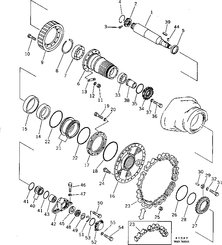 Схема запчастей Komatsu D60P-11D - ЗВЕЗДОЧКА И ВАЛ ОСНОВН. МУФТА¤ ГТР CONVERTOR¤ T/M¤ РУЛЕВ. УПРАВЛЕНИЕ И КОНЕЧНАЯ ПЕРЕДАЧА