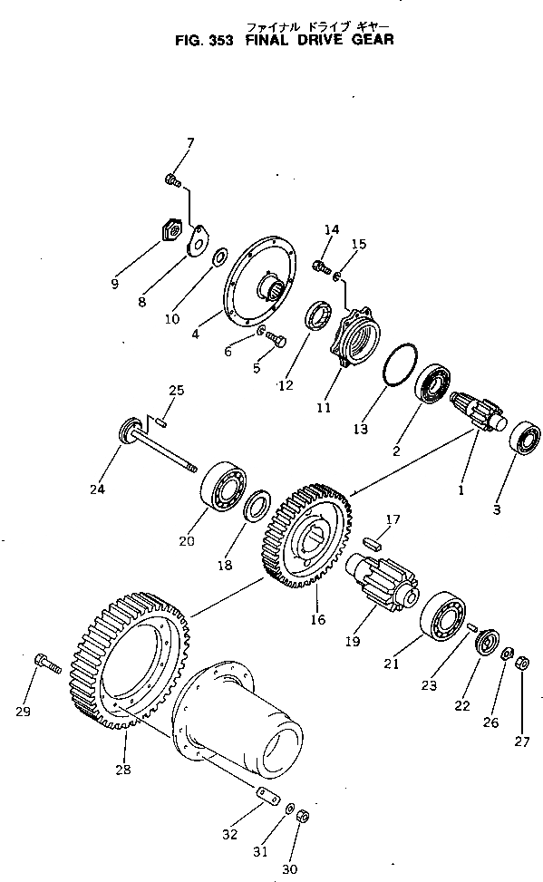 Схема запчастей Komatsu D60P-8 - КОНЕЧНАЯ ПЕРЕДАЧА И ВАЛ СИСТЕМАУПРАВЛЕНИЯ ПОВОРОТОМ И КОНЕЧНАЯ ПЕРЕДАЧА