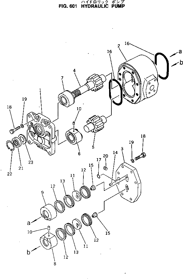 Схема запчастей Komatsu D60P-8 - ГИДР. НАСОС. УПРАВЛ-Е РАБОЧИМ ОБОРУДОВАНИЕМ