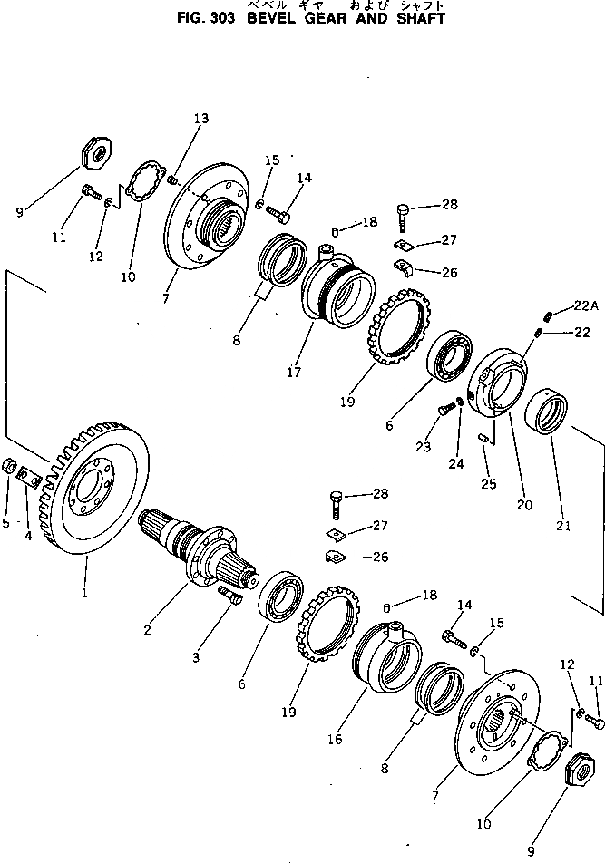 Схема запчастей Komatsu D60PL-8 - КОНИЧЕСКАЯ ПЕРЕДАЧА С ВАЛОМ СИСТЕМАУПРАВЛЕНИЯ ПОВОРОТОМ И КОНЕЧНАЯ ПЕРЕДАЧА