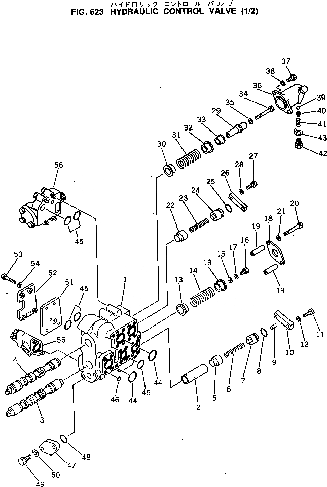 Схема запчастей Komatsu D60PL-8 - ГИДРАВЛ УПРАВЛЯЮЩ. КЛАПАН (/) УПРАВЛ-Е РАБОЧИМ ОБОРУДОВАНИЕМ