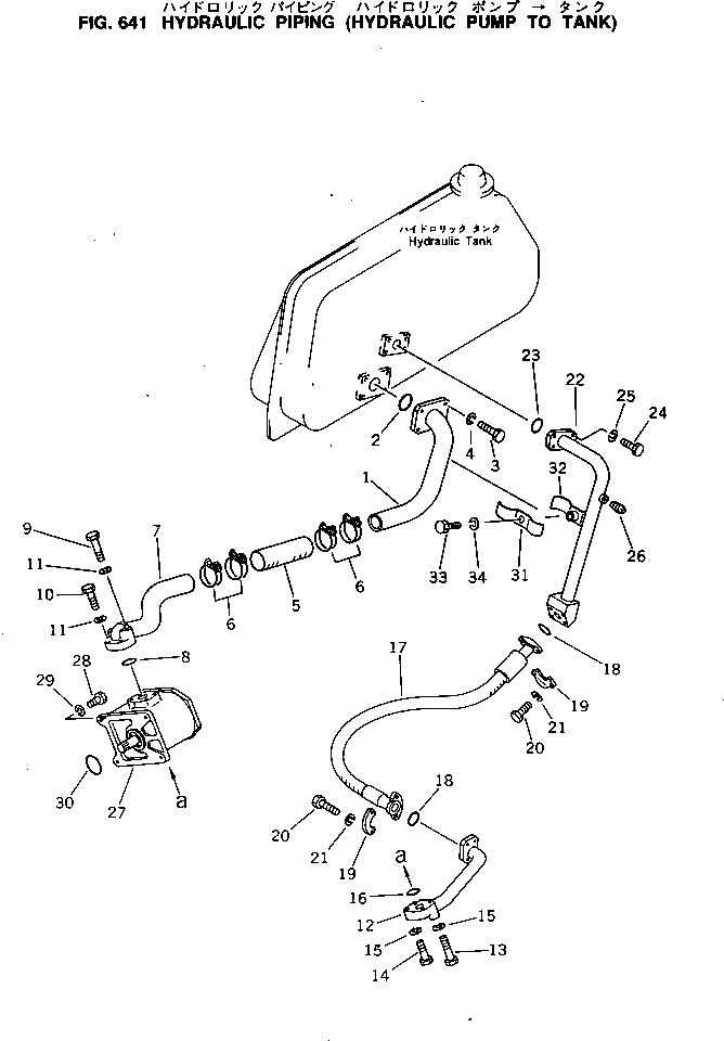 Схема запчастей Komatsu D60PL-8 - ГИДРОЛИНИЯ (ГИДР. НАСОС. - БАК) УПРАВЛ-Е РАБОЧИМ ОБОРУДОВАНИЕМ