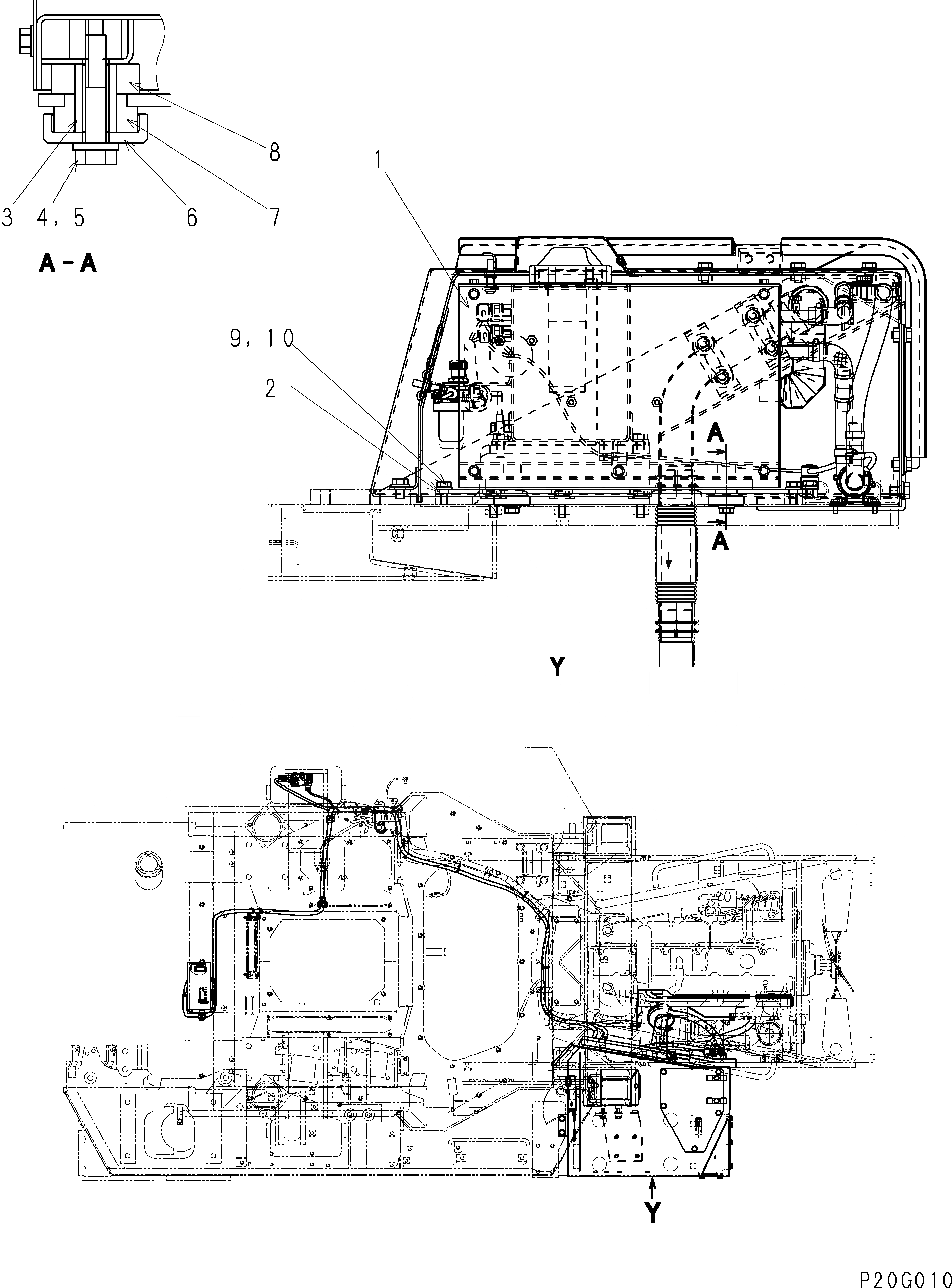 Схема запчастей Komatsu D61E-12 - ХЛАДАГЕНТ ПРЕДПУСКОВ. ПОДОГРЕВ (КРЕПЛЕНИЕ ОБОГРЕВАТЕЛЯ) (ДЛЯ СНГ)(№8-) РАЗНОЕ