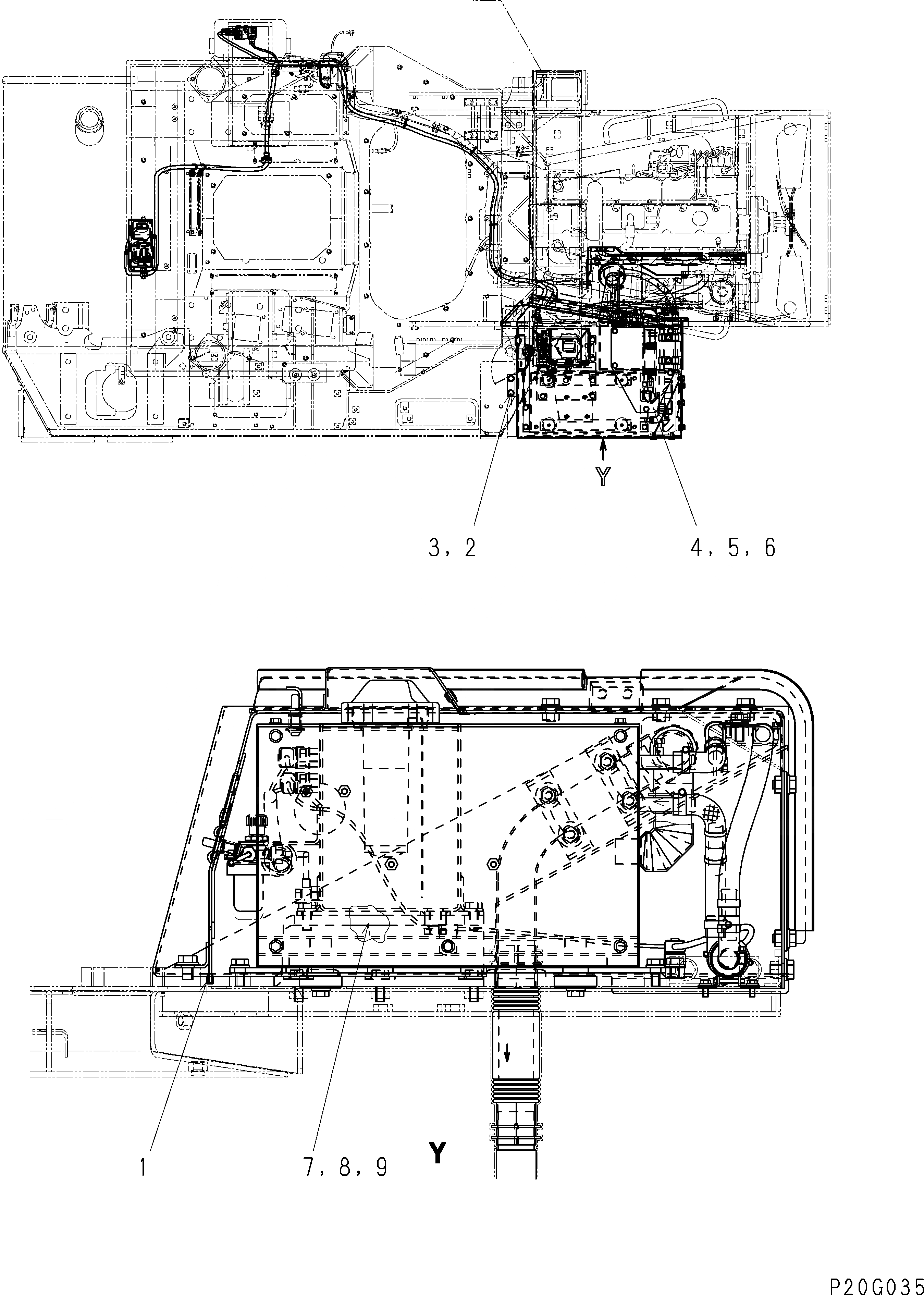 Схема запчастей Komatsu D61E-12 - ХЛАДАГЕНТ ПРЕДПУСКОВ. ПОДОГРЕВ (ОБОГРЕВАТЕЛЬ. COVER) (КРЕПЛЕНИЕ) (ДЛЯ СНГ)(№8-) РАЗНОЕ