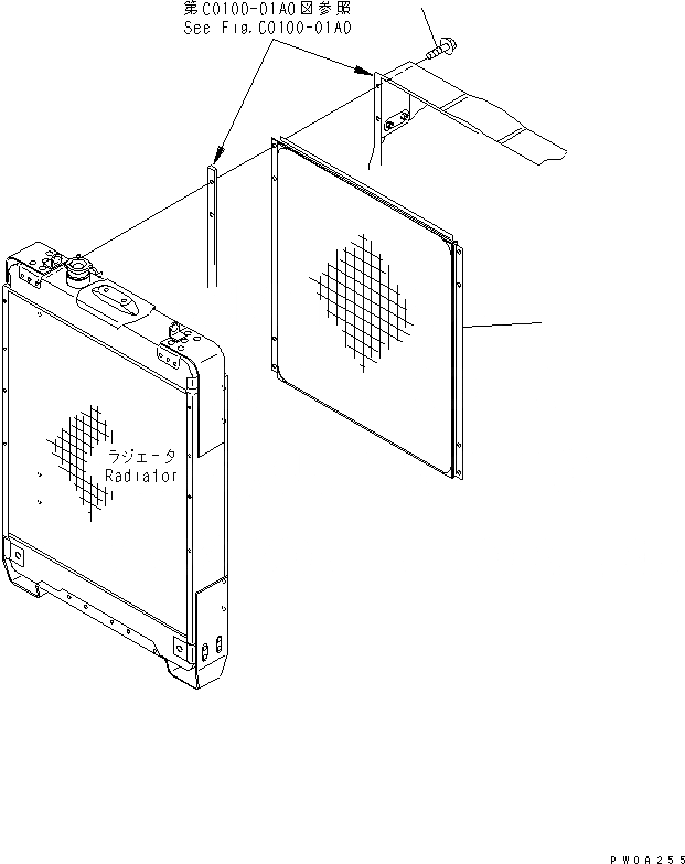 Схема запчастей Komatsu D61E-12 - ОХЛАЖД-Е (РЕШЕТКА РАДИАТОРА) (С ПЫЛЕЗАЩИТНОЙ РЕШЕТКОЙ) СИСТЕМА ОХЛАЖДЕНИЯ