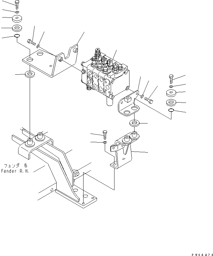 Схема запчастей Komatsu D61E-12 - УПРАВЛЯЮЩ. КЛАПАН (ДЛЯ ПОЛУСФЕРИЧ. ОТВАЛ И РЫХЛИТЕЛЬ) (КРОМЕ ЯПОН.) (DE)(№7-) ГИДРАВЛИКА