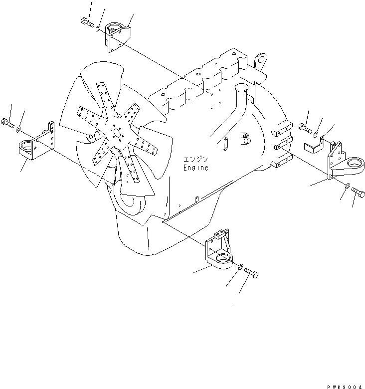 Схема запчастей Komatsu D61EX-12A-W - КОРПУС КРЕПЛЕНИЯ КОМПОНЕНТЫ ДВИГАТЕЛЯ
