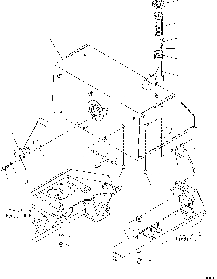 Схема запчастей Komatsu D61EX-12A-W - ТОПЛИВН. БАК. ТОПЛИВН. БАК. AND КОМПОНЕНТЫ