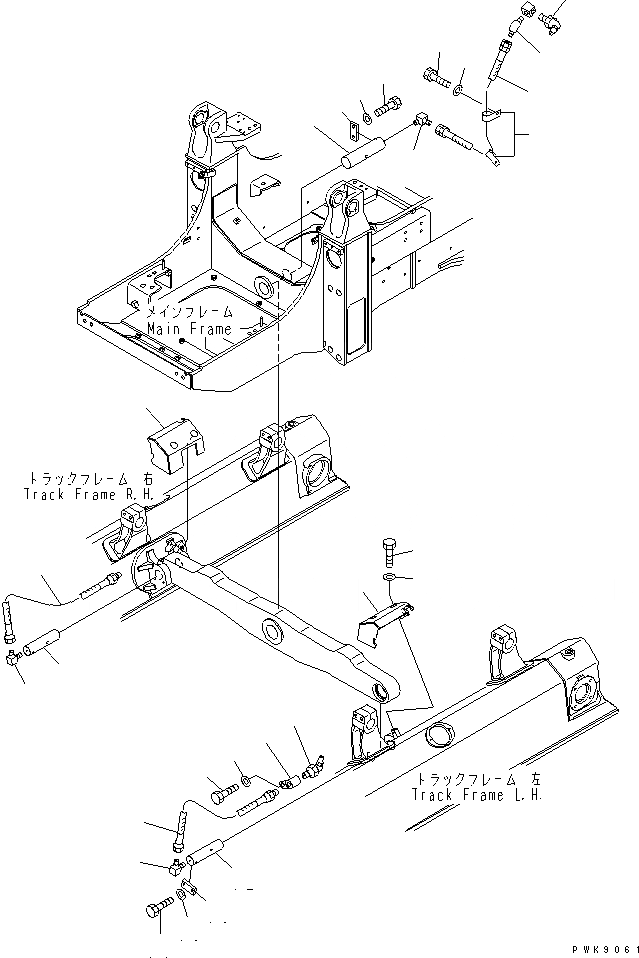 Схема запчастей Komatsu D61EX-12A-W - БАЛКА БАЛАНСИРА И ПОВОРОТН. ШКВОРЕНЬ MOБЛОКING ПАЛЕЦ ОСНОВН. РАМА И КОМПОНЕНТЫ