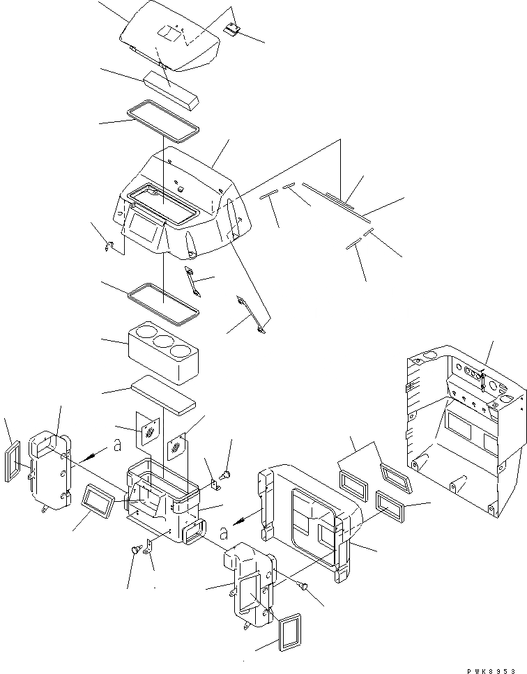 Схема запчастей Komatsu D61EX-12A-W - ПРИБОРНАЯ ПАНЕЛЬ (С КОНДИЦИОНЕРОМ И ОБОГРЕВАТЕЛЬ.) КАБИНА ОПЕРАТОРА И СИСТЕМА УПРАВЛЕНИЯ