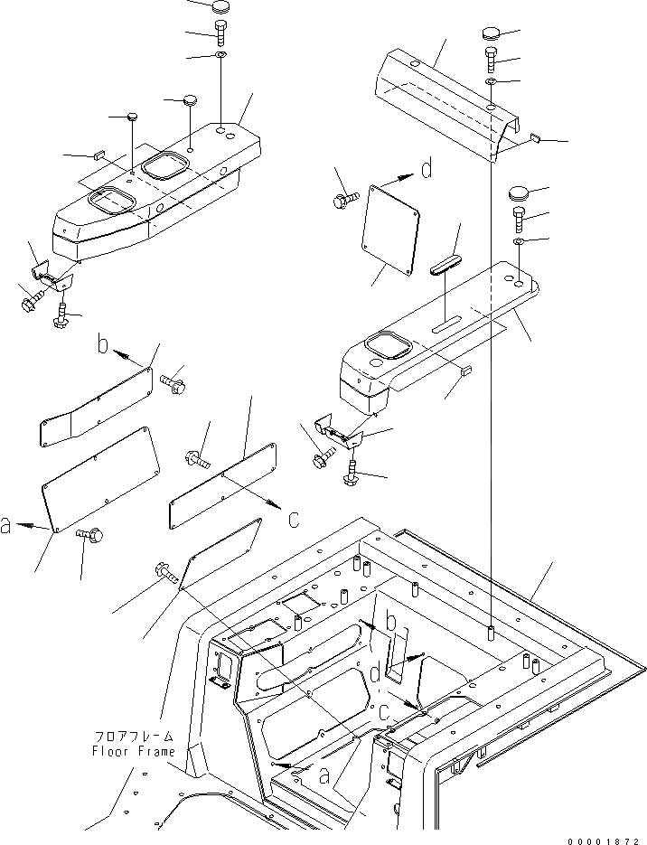 Схема запчастей Komatsu D61EX-12A-W - ПОДЛОКОТНИК КРЫШКА(БЕЗ КАБИНЫ) (С ЗАДН. НАВЕСН. ОБОРУД) КАБИНА ОПЕРАТОРА И СИСТЕМА УПРАВЛЕНИЯ
