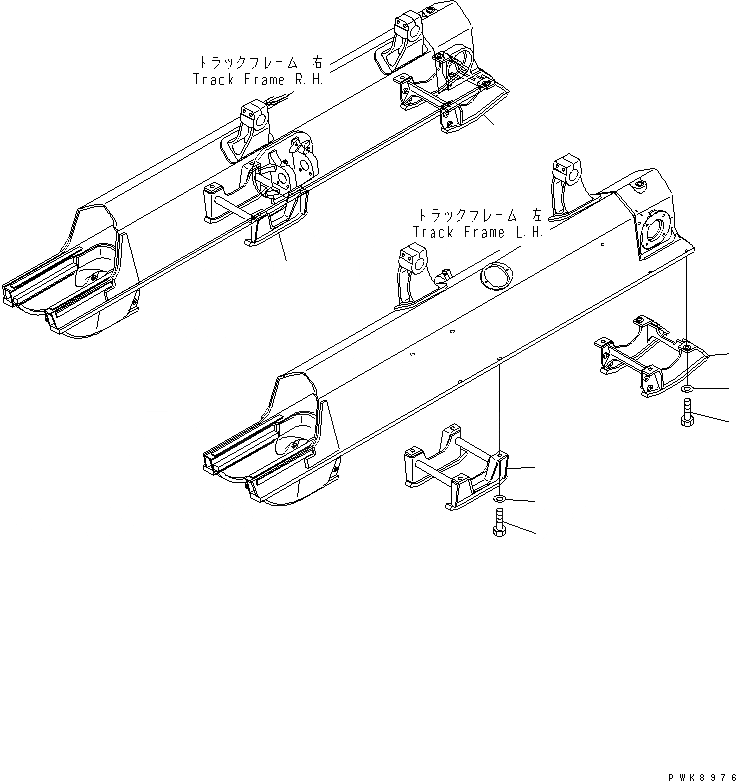 Схема запчастей Komatsu D61EX-12A-W - ЗАЩИТА ОПОРНЫХ КАТКОВ (ДЛЯ УДЛИНН. ГУСЕНИЦЫ) ХОДОВАЯ