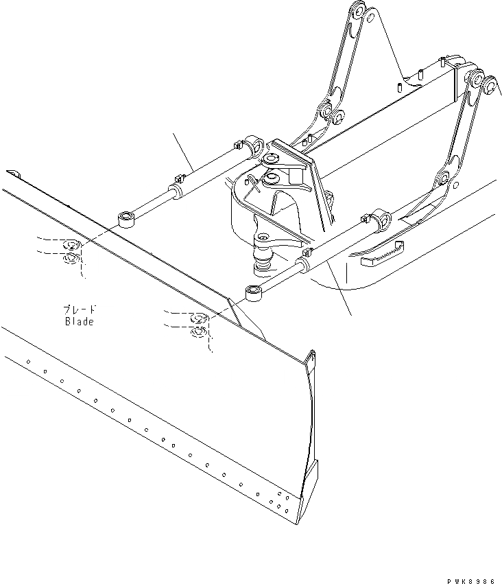 Схема запчастей Komatsu D61EX-12A-W - ЦИЛИНДР НАКЛОНА (ПОВОРОТН. ОТВАЛ С ИЗМ. УГЛОМ DOZER) РАБОЧЕЕ ОБОРУДОВАНИЕ