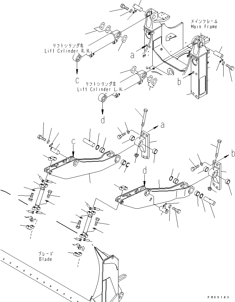 Схема запчастей Komatsu D61EX-12A-W - LIFTРУКОЯТЬ И МЕХАНИЗМ (ПОЛУСФЕРИЧ. ОТВАЛ) РАБОЧЕЕ ОБОРУДОВАНИЕ
