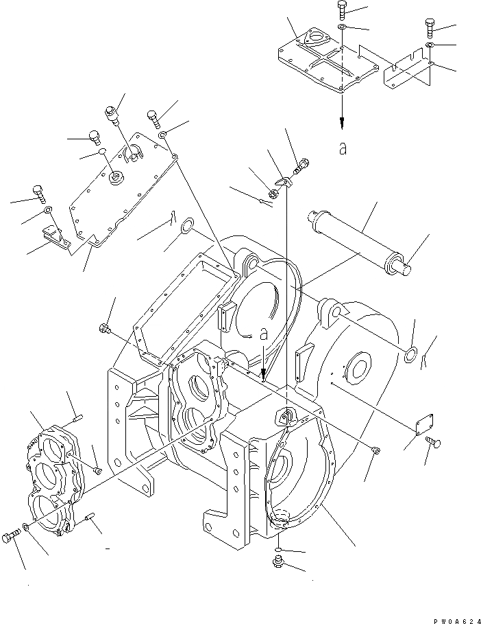 Схема запчастей Komatsu D61EX-12A-W - ТЯГОВ. ЛЕБЕДКА (КОРПУС) РАБОЧЕЕ ОБОРУДОВАНИЕ