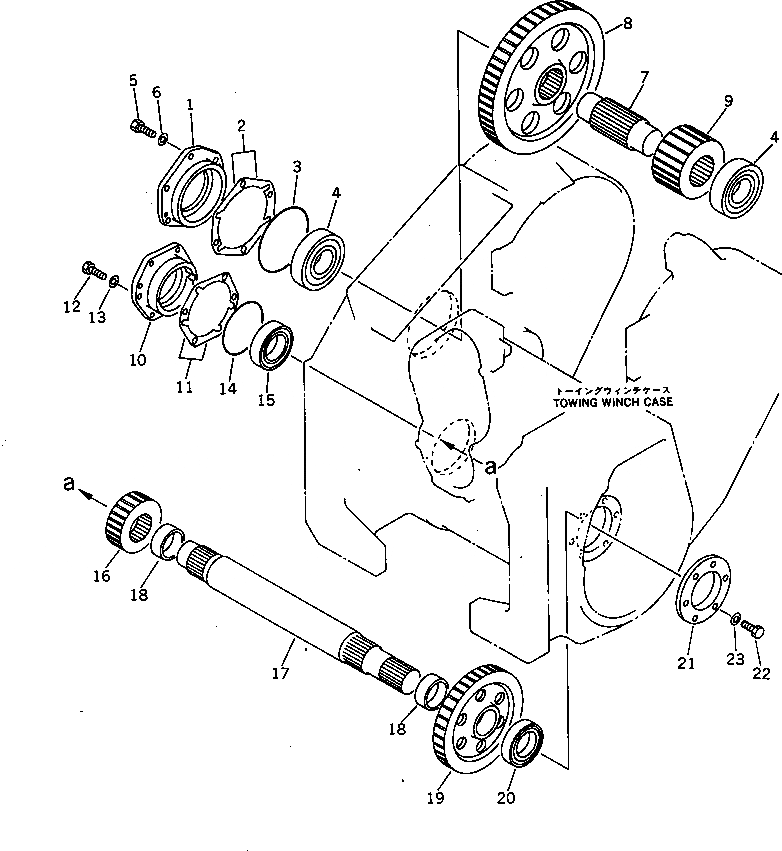 Схема запчастей Komatsu D61EX-12A-W - ТЯГОВ. ЛЕБЕДКА (ПРИВОД ВАЛ¤ ТОРМОЗ.) РАБОЧЕЕ ОБОРУДОВАНИЕ