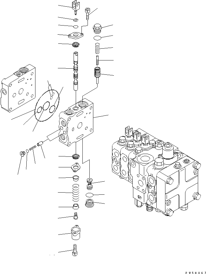 Схема запчастей Komatsu D61EX-12A-W - ОСНОВН. КЛАПАН (-КЛАПАН) (/) (ДЛЯ PAT DOZER И РЫХЛИТЕЛЬ) (КРОМЕ ЯПОН.) ОСНОВН. КОМПОНЕНТЫ И РЕМКОМПЛЕКТЫ