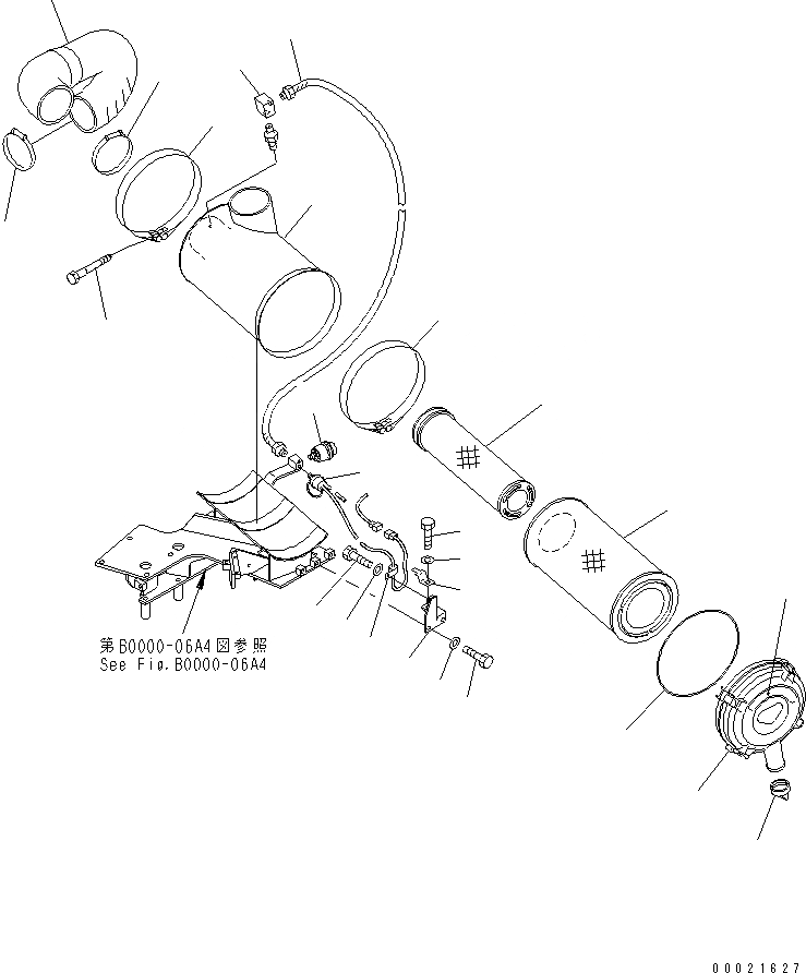 Схема запчастей Komatsu D61EX-12 - ВОЗДУХООЧИСТИТЕЛЬ (ДЛЯ ПЕСЧАН. ЗАПЫЛЕНН И NON КАБИНА СПЕЦ-Я.)(№8-) КОМПОНЕНТЫ ДВИГАТЕЛЯ