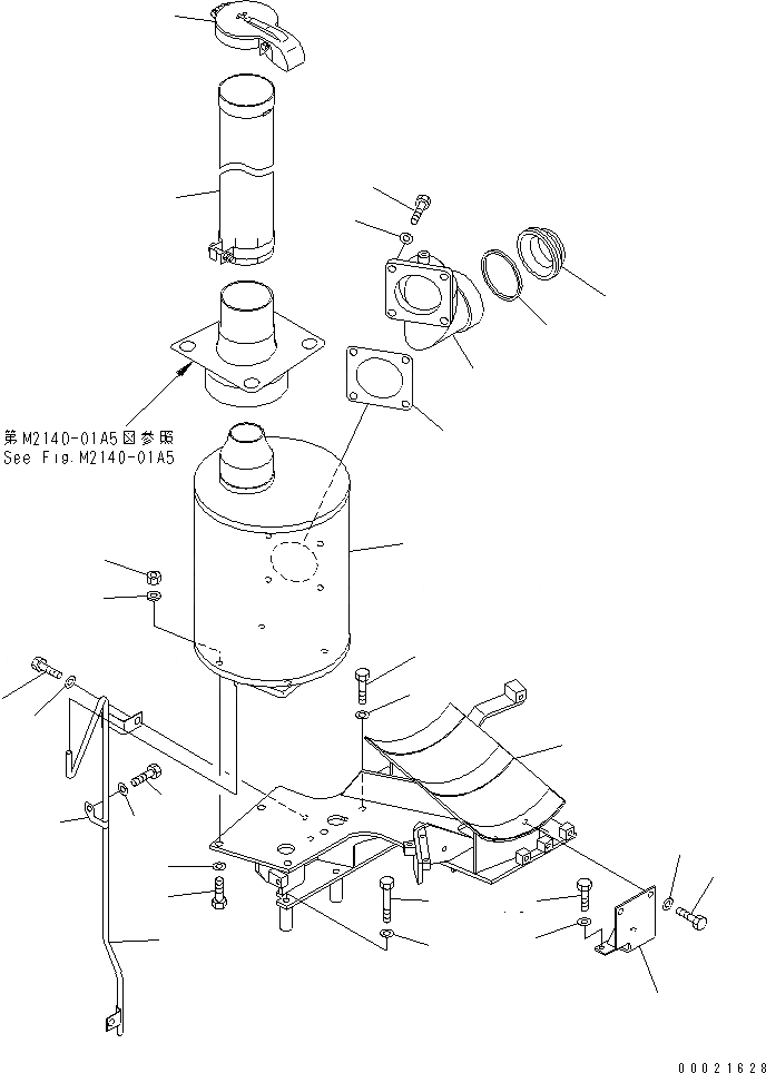 Схема запчастей Komatsu D61EX-12 - ГЛУШИТЕЛЬ (ДЛЯ ПЕСЧАН. ЗАПЫЛЕНН И NON КАБИНА СПЕЦ-Я.)(№8-) КОМПОНЕНТЫ ДВИГАТЕЛЯ