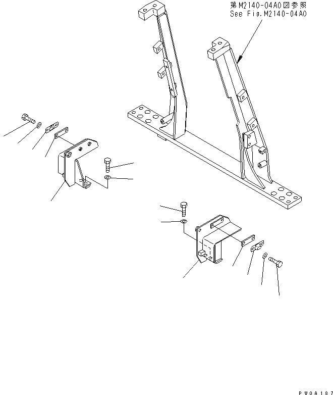 Схема запчастей Komatsu D61EX-12 - ЗАДН. КРЫШКА И КРЕПЛЕНИЕ ПОЛА КРЫШКА(БЕЗ КАБИНЫ) ЧАСТИ КОРПУСА