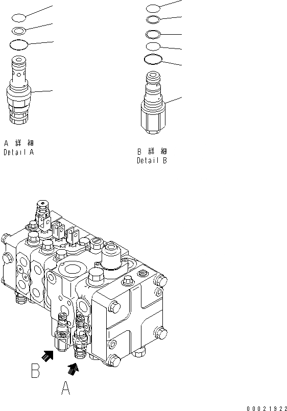 Схема запчастей Komatsu D61EX-12 - ОСНОВН. КЛАПАН (-КЛАПАН) (9/) (ДЛЯ PAT DOZER) (КРОМЕ ЯПОН.) ОСНОВН. КОМПОНЕНТЫ И РЕМКОМПЛЕКТЫ
