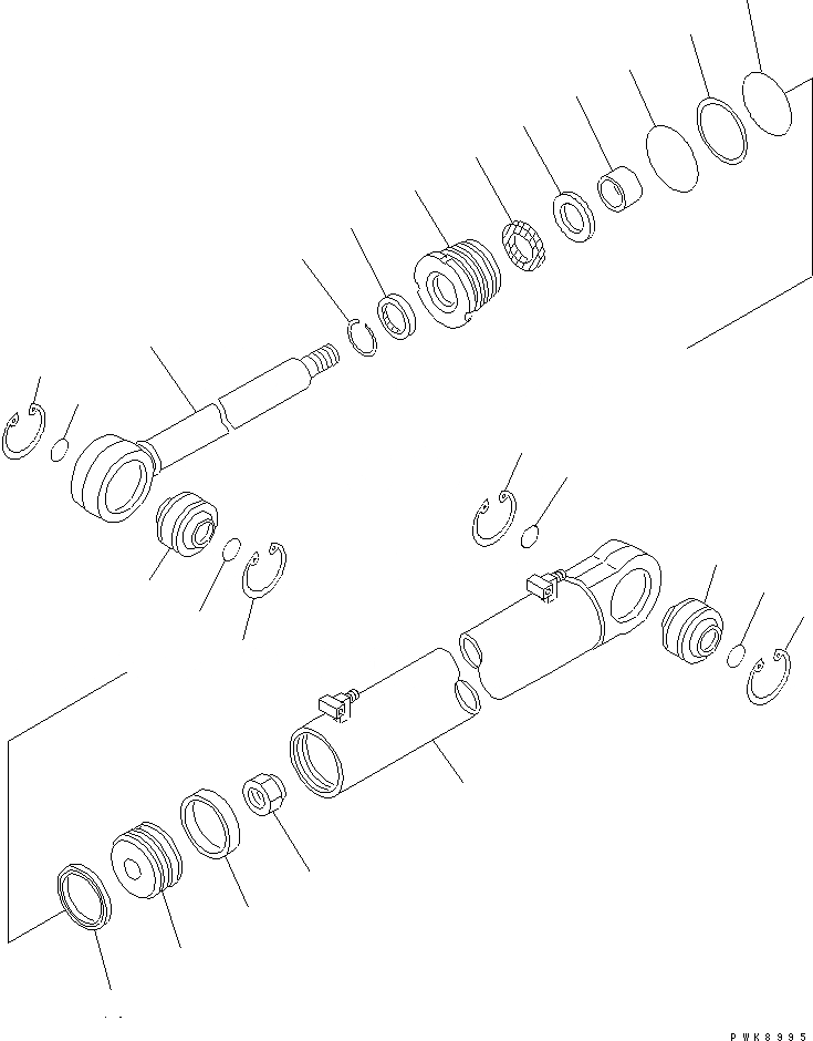 Схема запчастей Komatsu D61EX-12 - ЦИЛИНДР НАКЛОНА (ПОВОРОТН. ОТВАЛ С ИЗМ. УГЛОМ DOZER) ОСНОВН. КОМПОНЕНТЫ И РЕМКОМПЛЕКТЫ