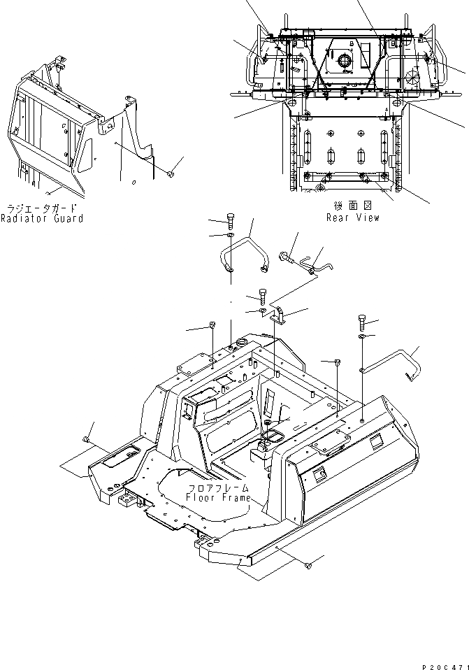 Схема запчастей Komatsu D61P-12-L - ПОРУЧНИ (С КАБИНОЙ) (ДЛЯ SUPER DAMP AREA DOZER)(№99-) КАБИНА ОПЕРАТОРА И СИСТЕМА УПРАВЛЕНИЯ