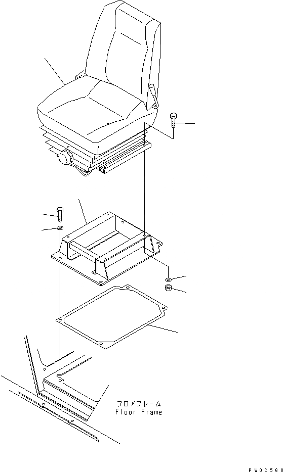 Схема запчастей Komatsu D61P-12 - ЛИНИЯ ПЕРЕКОСА (COVER) (ДЛЯ ПРЯМОГО ОТВАЛА) ГИДРАВЛИКА