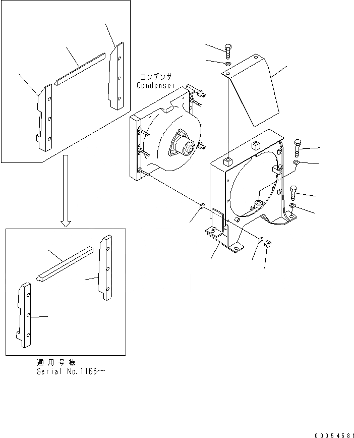Схема запчастей Komatsu D61P-12 - КАБИНА (ДВЕРЬ И ЗАМОК ДВЕРИ) КАБИНА ОПЕРАТОРА И СИСТЕМА УПРАВЛЕНИЯ