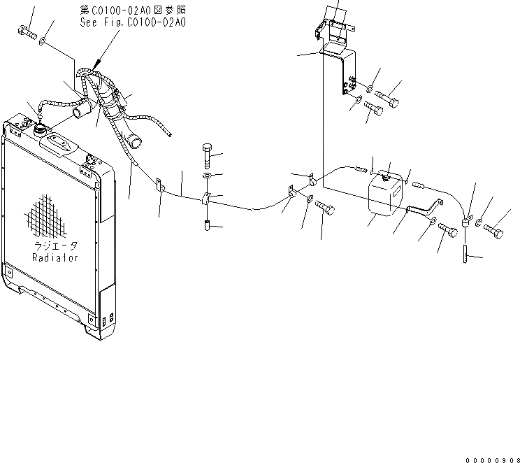 Схема запчастей Komatsu D61PX-12A-W - ОХЛАЖД-Е (РЕЗЕРВН. БАК) СИСТЕМА ОХЛАЖДЕНИЯ
