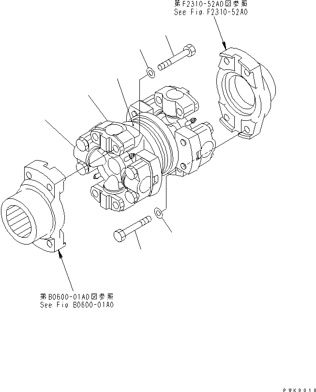 Схема запчастей Komatsu D61PX-12A-W - КРЕСТОВИНА СИЛОВАЯ ПЕРЕДАЧА И КОНЕЧНАЯ ПЕРЕДАЧА