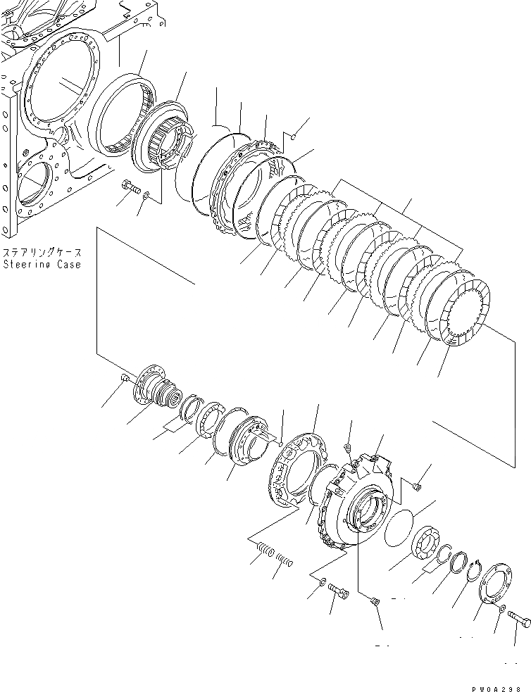 Схема запчастей Komatsu D61PX-12A-W - H.S.S (ТОРМОЗ.) СИЛОВАЯ ПЕРЕДАЧА И КОНЕЧНАЯ ПЕРЕДАЧА