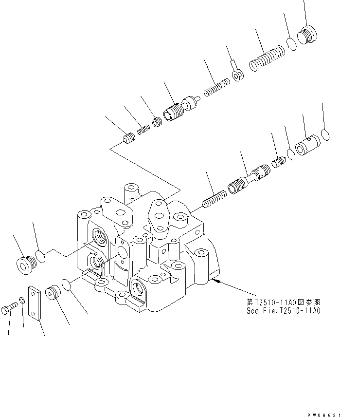 Схема запчастей Komatsu D61PX-12A-W - ТЯГОВ. ЛЕБЕДКА (КЛАПАН¤ RELIEF И ТОРМОЗНОЙ КЛАПАН) РАБОЧЕЕ ОБОРУДОВАНИЕ