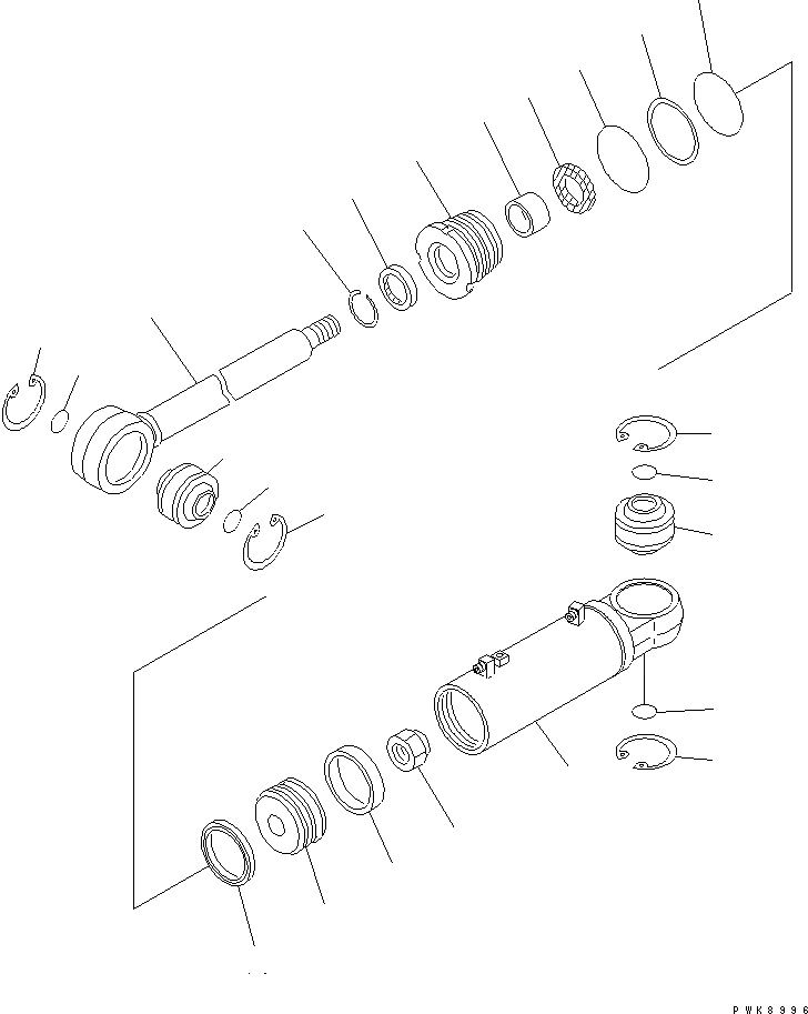 Схема запчастей Komatsu D61PX-12A-W - ЦИЛИНДР ПЕРЕКОСА (ПОВОРОТН. ОТВАЛ С ИЗМ. УГЛОМ DOZER)(№-) ОСНОВН. КОМПОНЕНТЫ И РЕМКОМПЛЕКТЫ