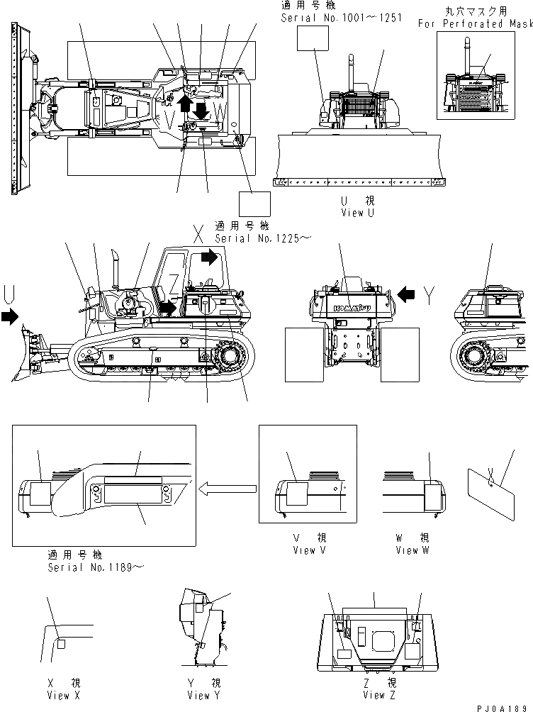 Схема запчастей Komatsu D61PX-12 - МАРКИРОВКА (ФРАНЦИЯ) (ДЛЯ СТРАН ЕС DYNAMIC ШУМОПОДАВЛ. СПЕЦ-Я) (DPX) МАРКИРОВКА