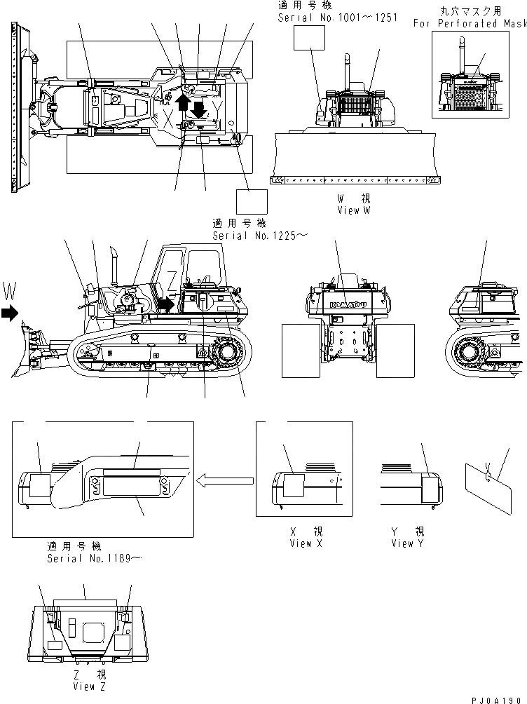 Схема запчастей Komatsu D61PX-12 - МАРКИРОВКА (АНГЛ.) (DPX) МАРКИРОВКА