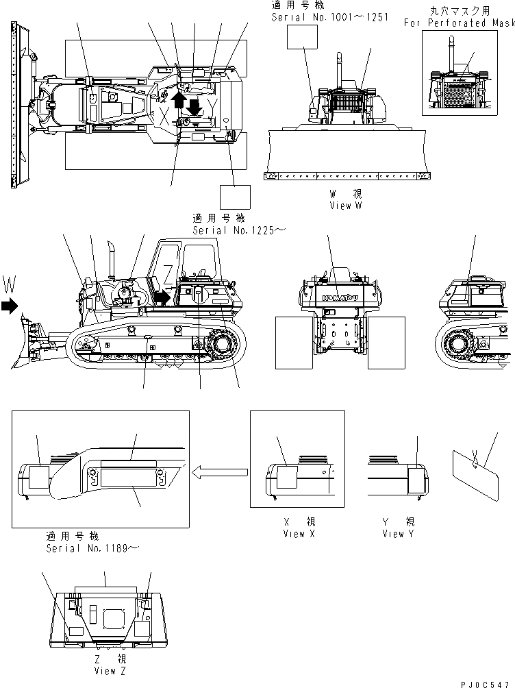 Схема запчастей Komatsu D61PX-12 - МАРКИРОВКА (PORTUGAL) (DPX) МАРКИРОВКА